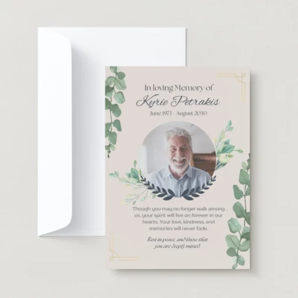 Death Ceremony Invitation Card